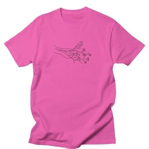 flower hand t shirt